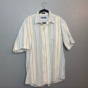 VINTAGE BUTTON DOWN TEXTURED STRIPED SHIRT